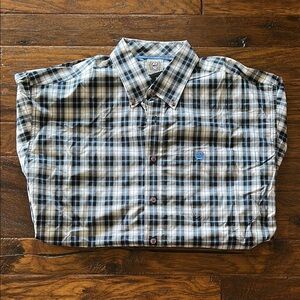 Cinch Men's Plaid Shirt - Black, White, and Blue